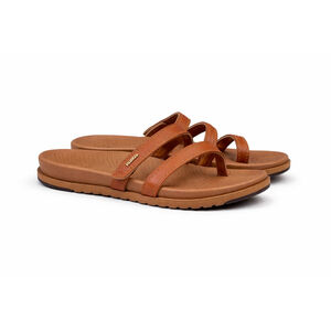 KuaiLu Womens Brown Slide Sandals Size 10 Comfort Strappy Toe Loop Slip On